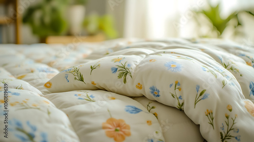 Soft Floral Bedding Close-Up