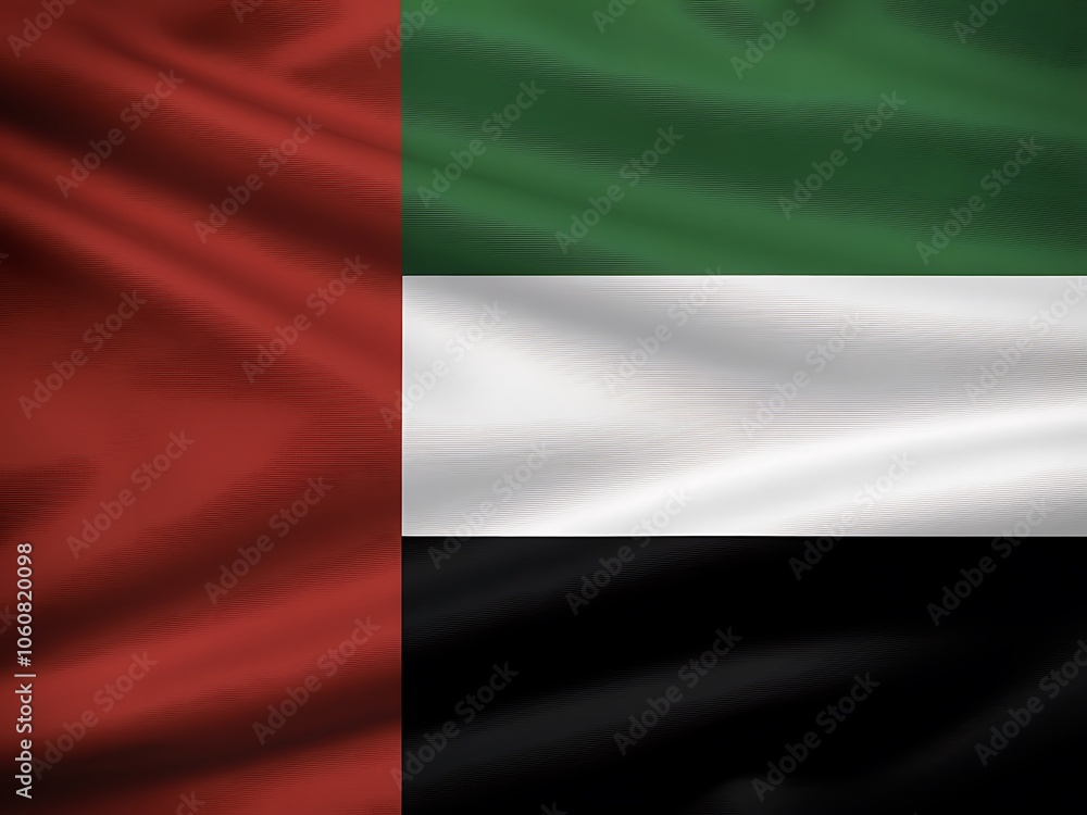 Selective Focus Of United Arab Emirates' Flag Selective Focus Of United Arab Emirates' Flag