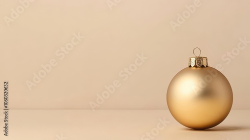 Christmas ornament mockup on a neutral beige background with soft shadows for a modern, clean look