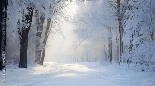 Snowy Forest Path