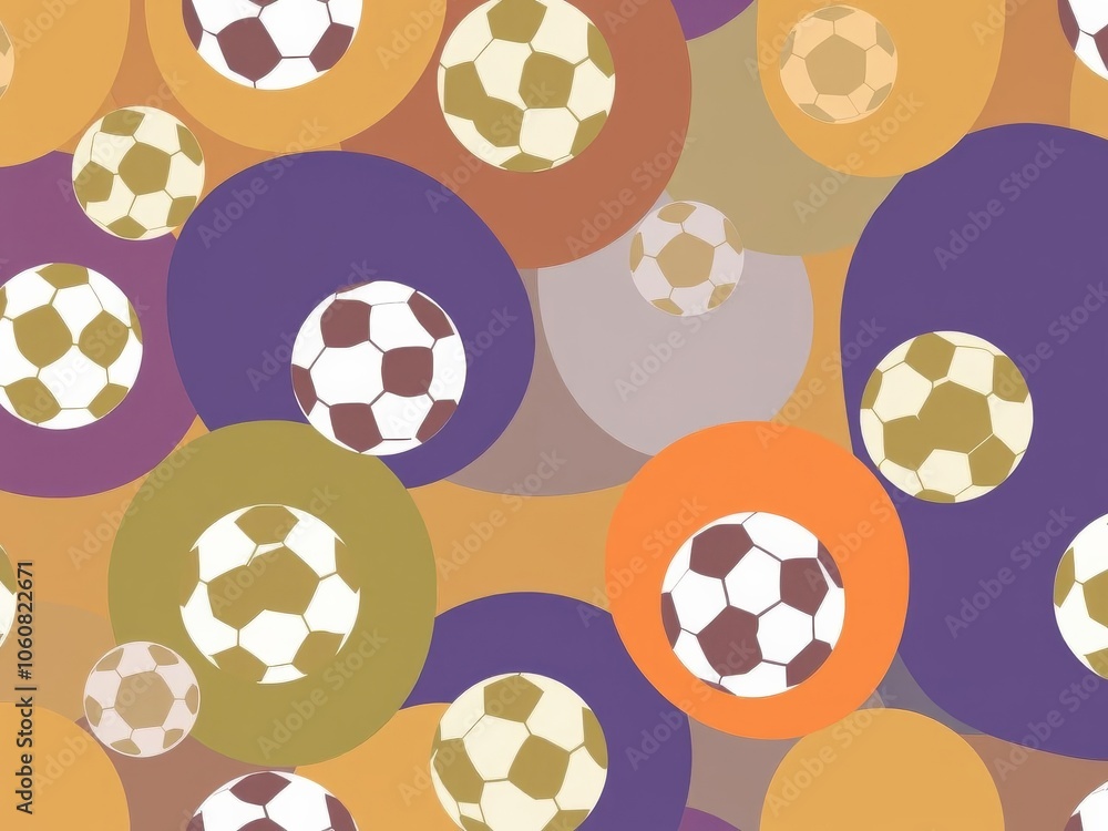 Seamless pattern featuring soccer balls on a green background, soccer, repeat Seamless pattern featuring soccer balls on a green background, soccer, repeat