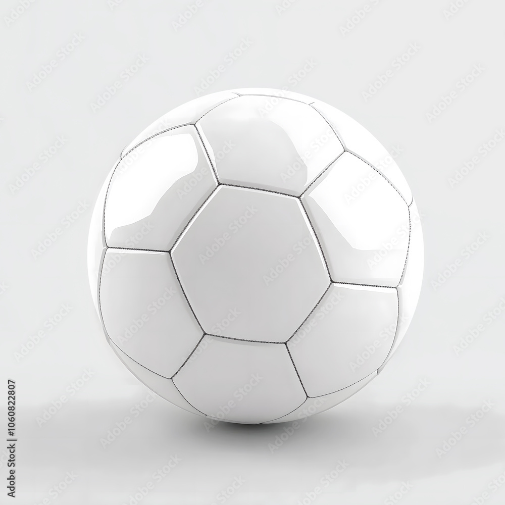 Fototapeta premium 3D Mockup Render billy white soccer ball without marks or logos
