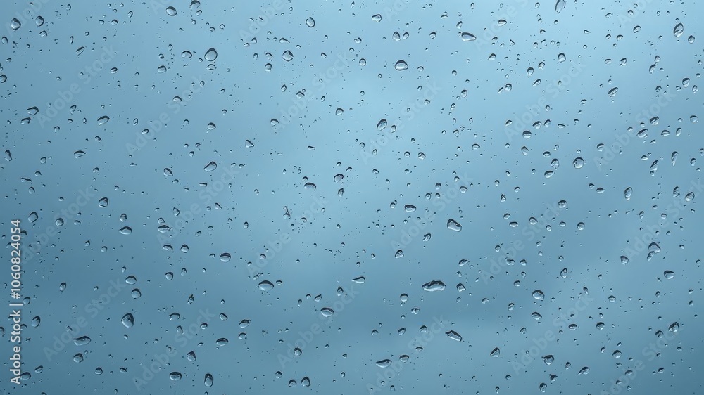 Raindrops splashing on a window during a storm, wet, sky Raindrops splashing on a window during a storm, wet, sky