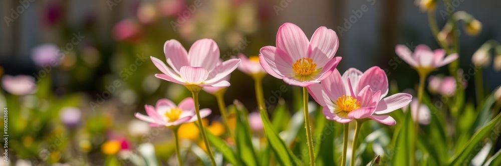 Fresh blooming flowers in a vibrant garden during the spring season, flowers, beauty Fresh blooming flowers in a vibrant garden during the spring season, flowers, beauty