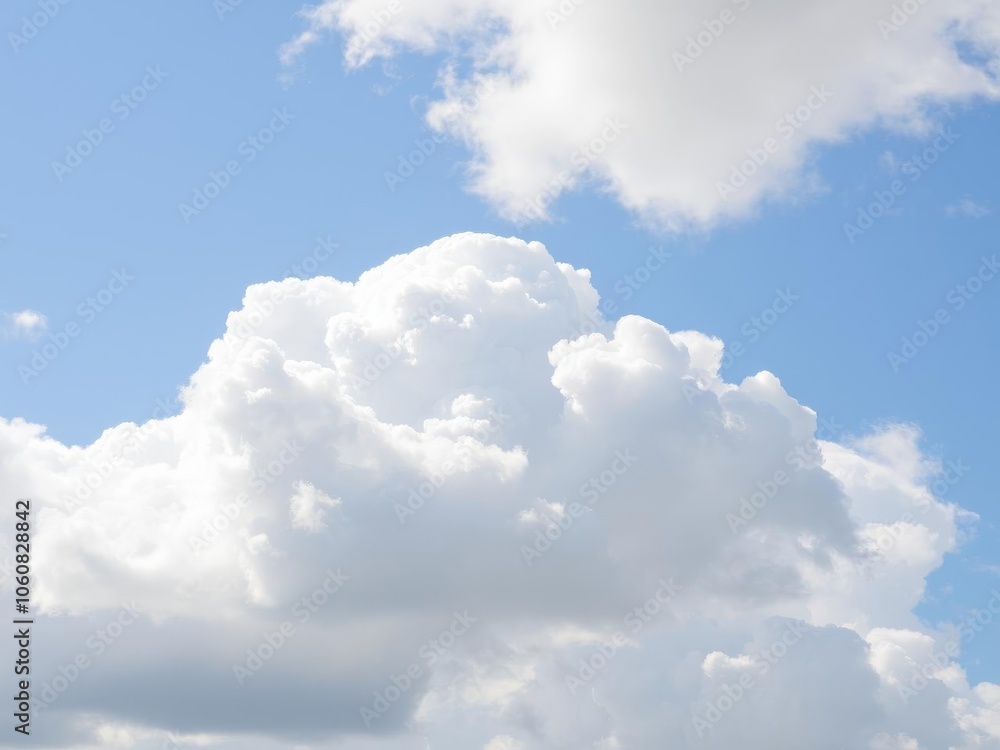 Fluffy white clouds floating in a bright blue sky, sky, white Fluffy white clouds floating in a bright blue sky, sky, white