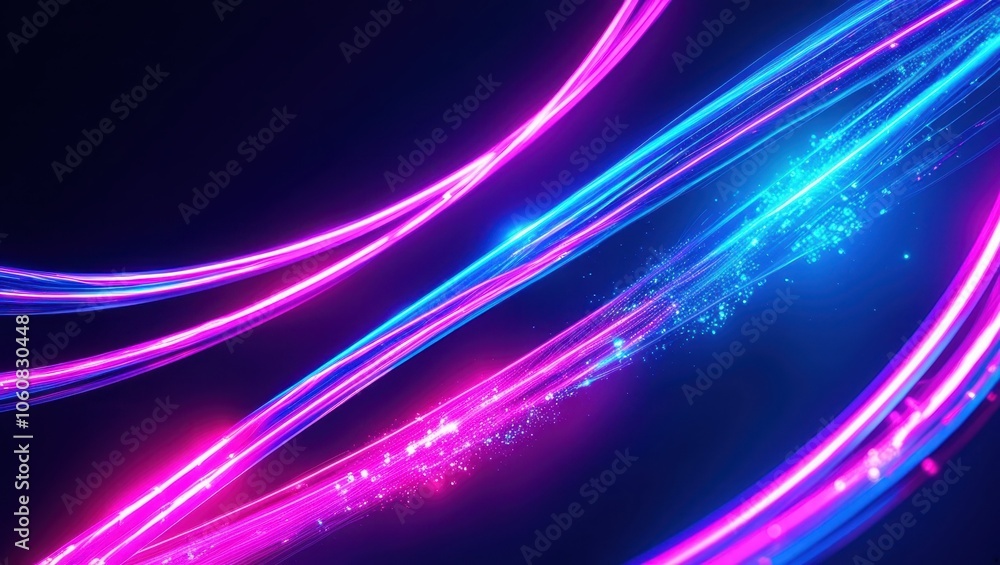 vibrant neon lights, abstract energy waves, dynamic light trails, cosmic background, futuristic, glowing particles, electric blue and magenta, sci-fi atmosphere, motion blur, digital art, surreal, hig vibrant neon lights, abstract energy waves, dynamic light trails, cosmic background, futuristic, glowing particles, electric blue and magenta, sci-fi atmosphere, motion blur, digital art, surreal, hig