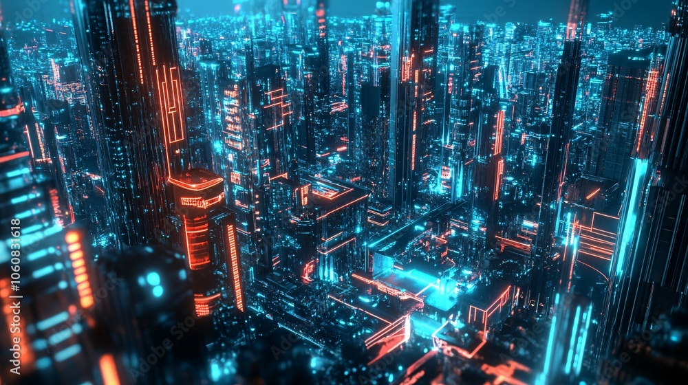 Cyberpunk Cityscape with Neon Lights Cyberpunk Cityscape with Neon Lights