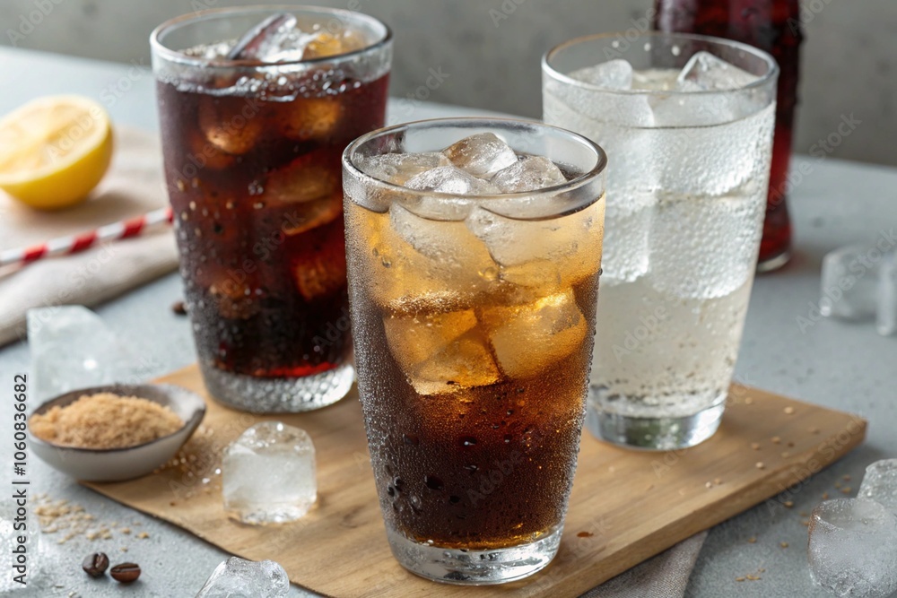 glass of cola with ice glass of cola with ice