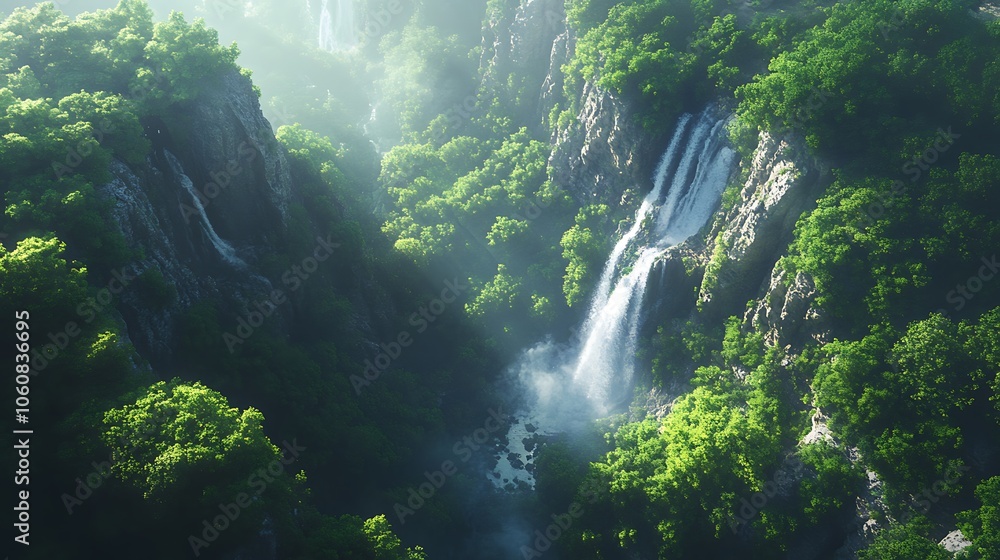 Aerial view of a forest following the edge of a steep mountain, cliffs and dense trees creating a textured landscape, sunlight casting dramatic highlights and shadows, Aerial view of a forest following the edge of a steep mountain, cliffs and dense trees creating a textured landscape, sunlight casting dramatic highlights and shadows,