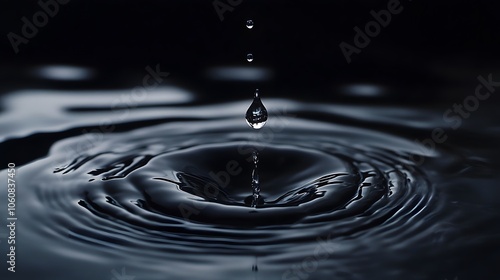 Wallpaper Mural A single water drop suspended in mid-air before hitting the surface Torontodigital.ca