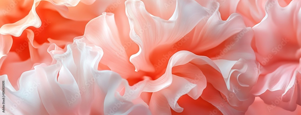 Soft Pink and Coral Ruffled Flowers Background. AI generated illustration Soft Pink and Coral Ruffled Flowers Background. AI generated illustration
