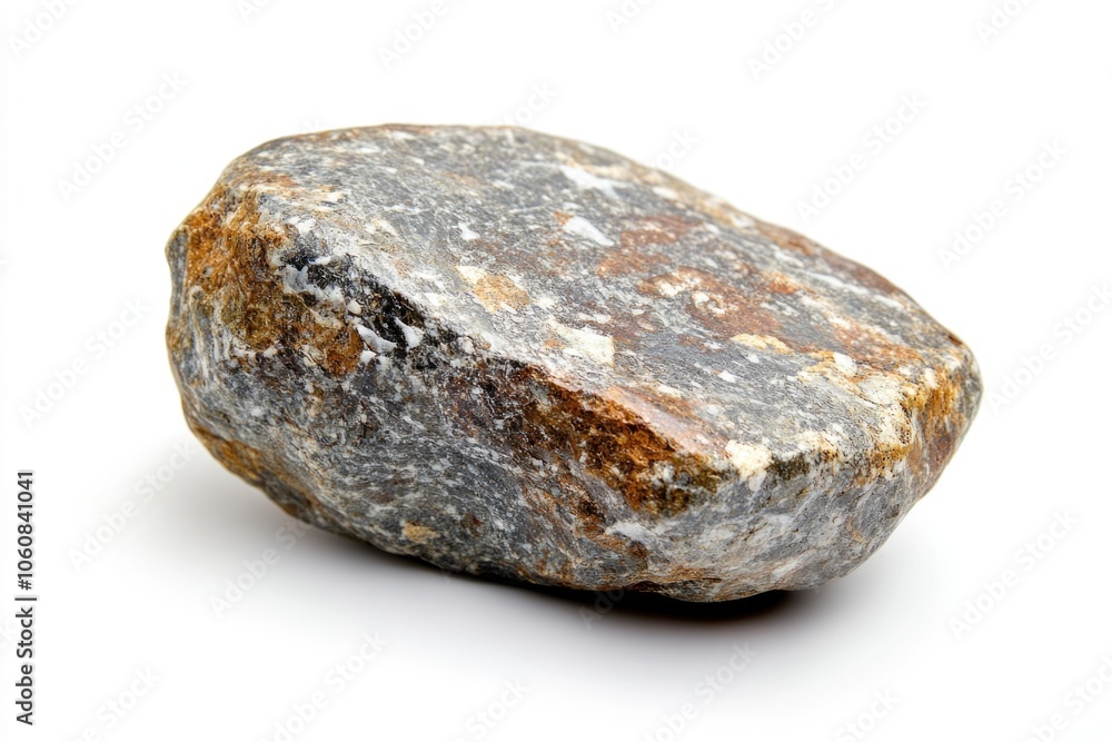 Fototapeta premium A single large rock sits on a smooth white surface, perfect for use in interior design or product photography