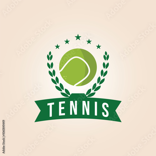 tennis ball for sport tournament or championship logo vector illustration design