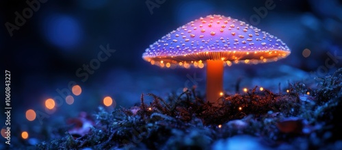 Glowing Mushroom in the Forest