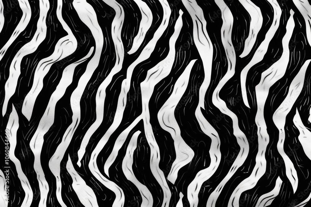 A close-up shot of a zebra pattern in black and white, suitable for use as a design element or texture A close-up shot of a zebra pattern in black and white, suitable for use as a design element or texture