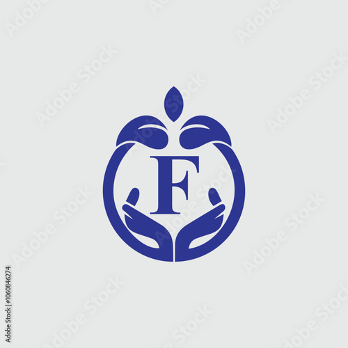Natural Women Beauty Care Logo With Letter F