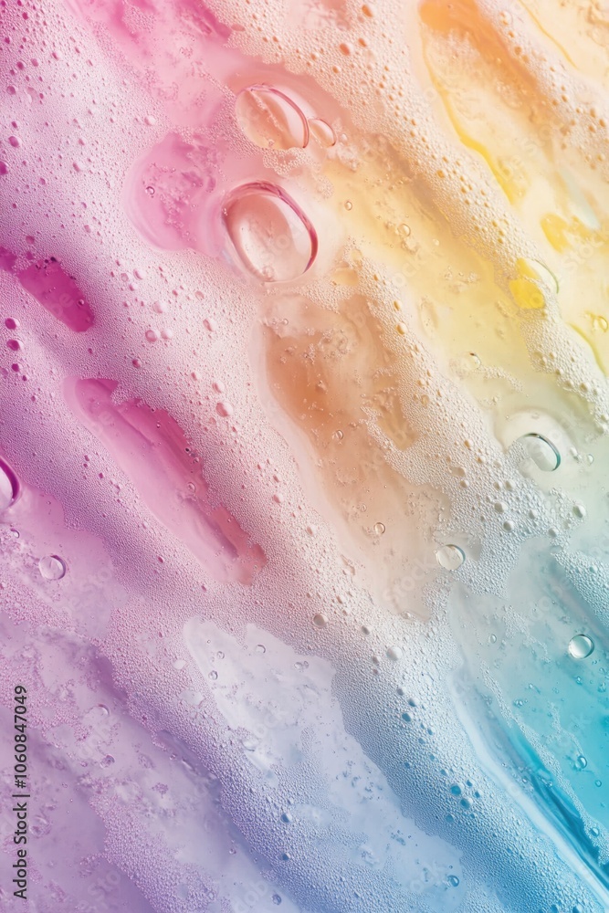 Fototapeta premium A vibrant, colorful liquid in a close-up shot with a bright rainbow hue