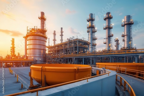 Fuel tanker loading at refinery plant, seamless logistics operation, high efficiency