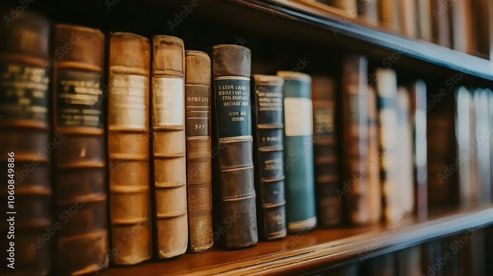 Naklejka premium old books in library