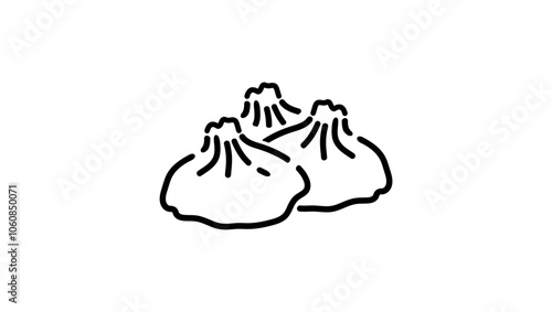 dumplings emblem, black isolated silhouette