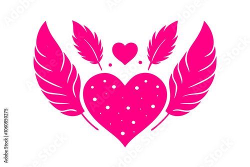 Valentine Feathers | isolated vector illustration on white background