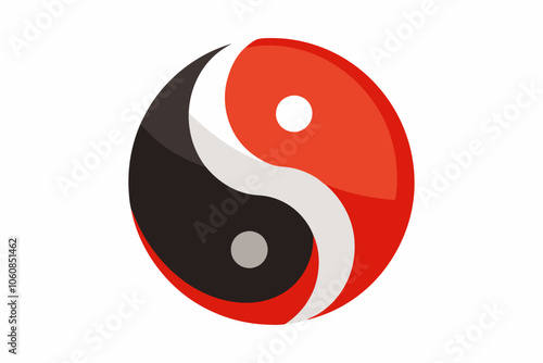 Yin and Yang Abstract Icon Vector