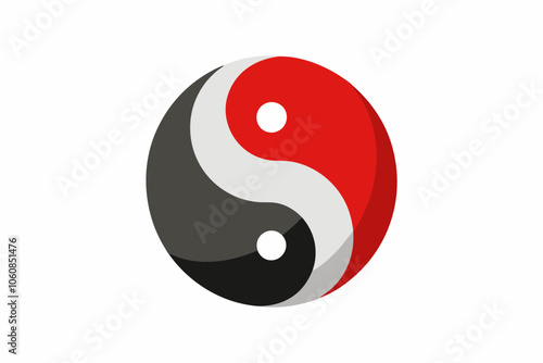 Yin and Yang Abstract Icon Vector