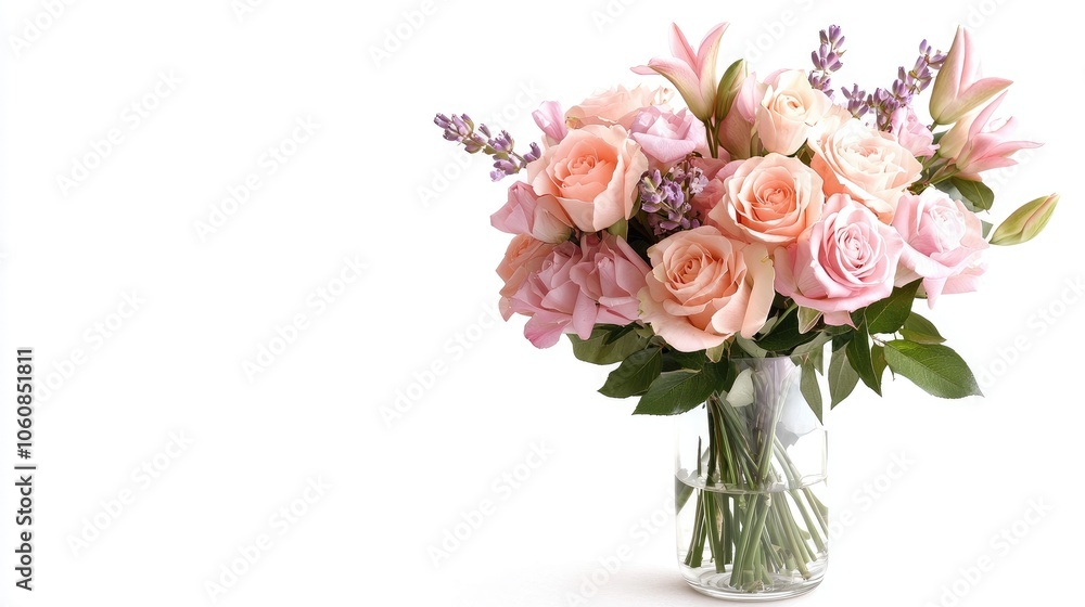 Elegant Bouquet of Lilies and Roses in Soft Pink Elegant Bouquet of Lilies and Roses in Soft Pink