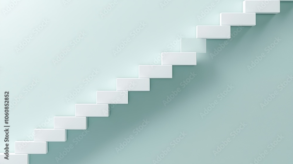 A minimalist staircase ascends against a soft, pastel-colored wall, showcasing modern design with clean lines and a serene aesthetic. A minimalist staircase ascends against a soft, pastel-colored wall, showcasing modern design with clean lines and a serene aesthetic.
