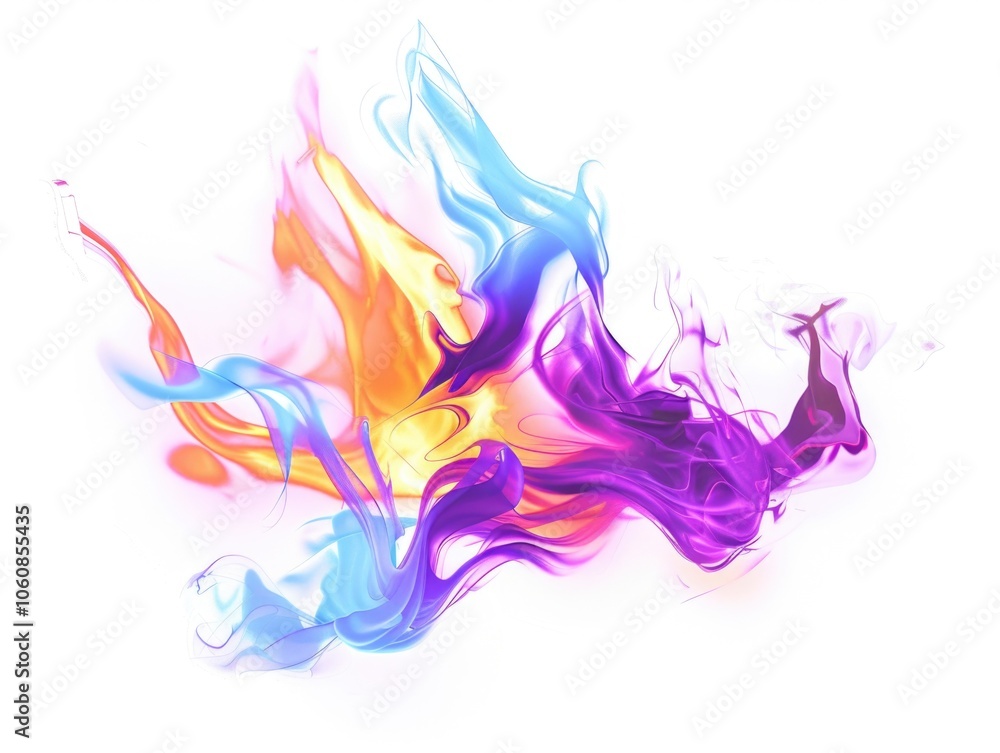 Abstract art style with vibrant colors over white background Abstract art style with vibrant colors over white background