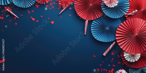 Vivid and dynamic image showcasing the vibrant display of red, white, and blue fireworks against a night sky.