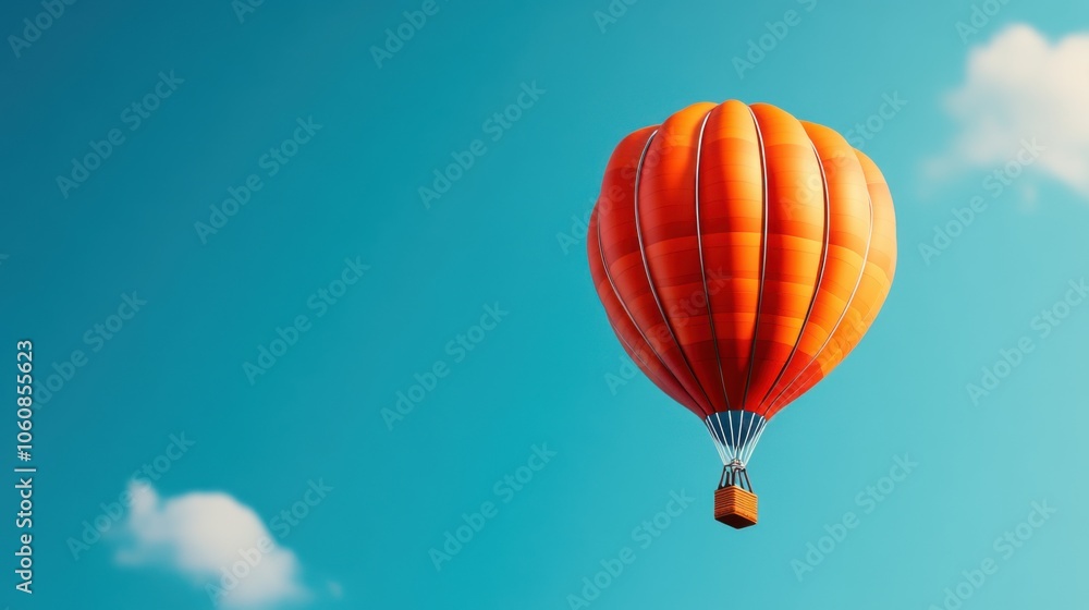 Obraz premium Vibrant Hot Air Balloon Against Clear Blue Sky
