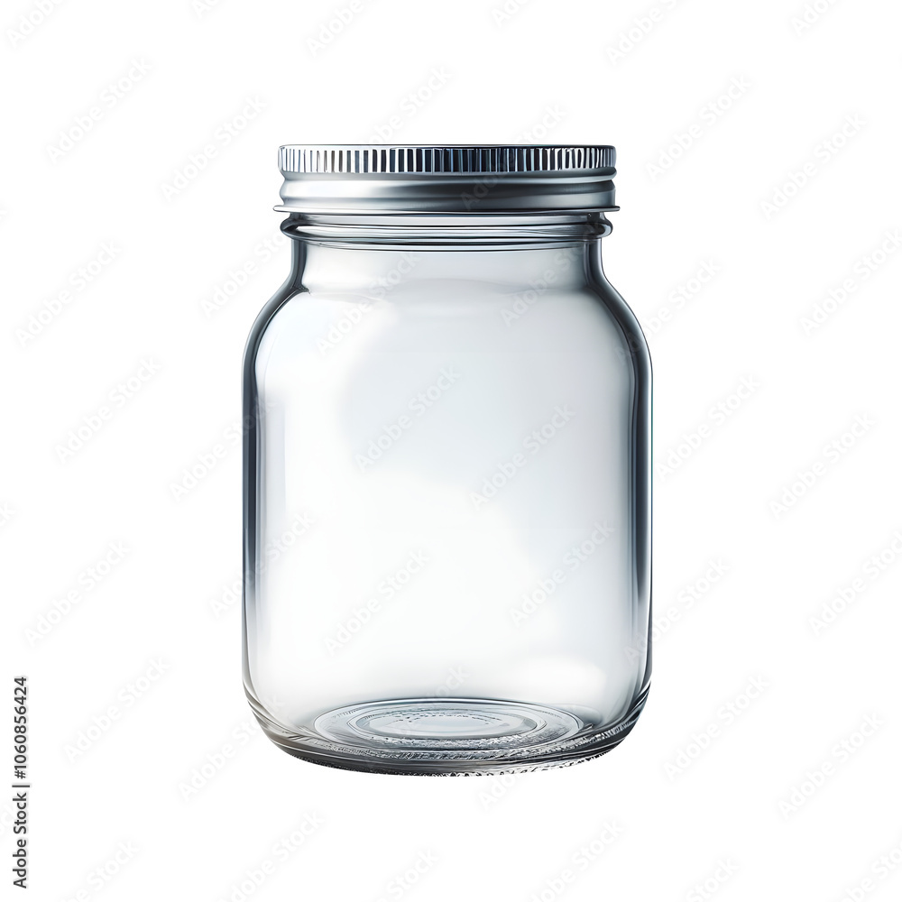 transparent glass jar bottle with metal cap isolated on transparent background transparent glass jar bottle with metal cap isolated on transparent background