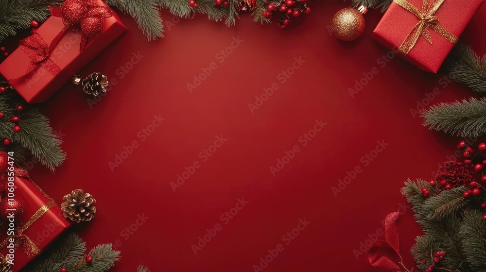 Holiday celebration with festive gifts and decorations. Holiday celebration with festive gifts and decorations.