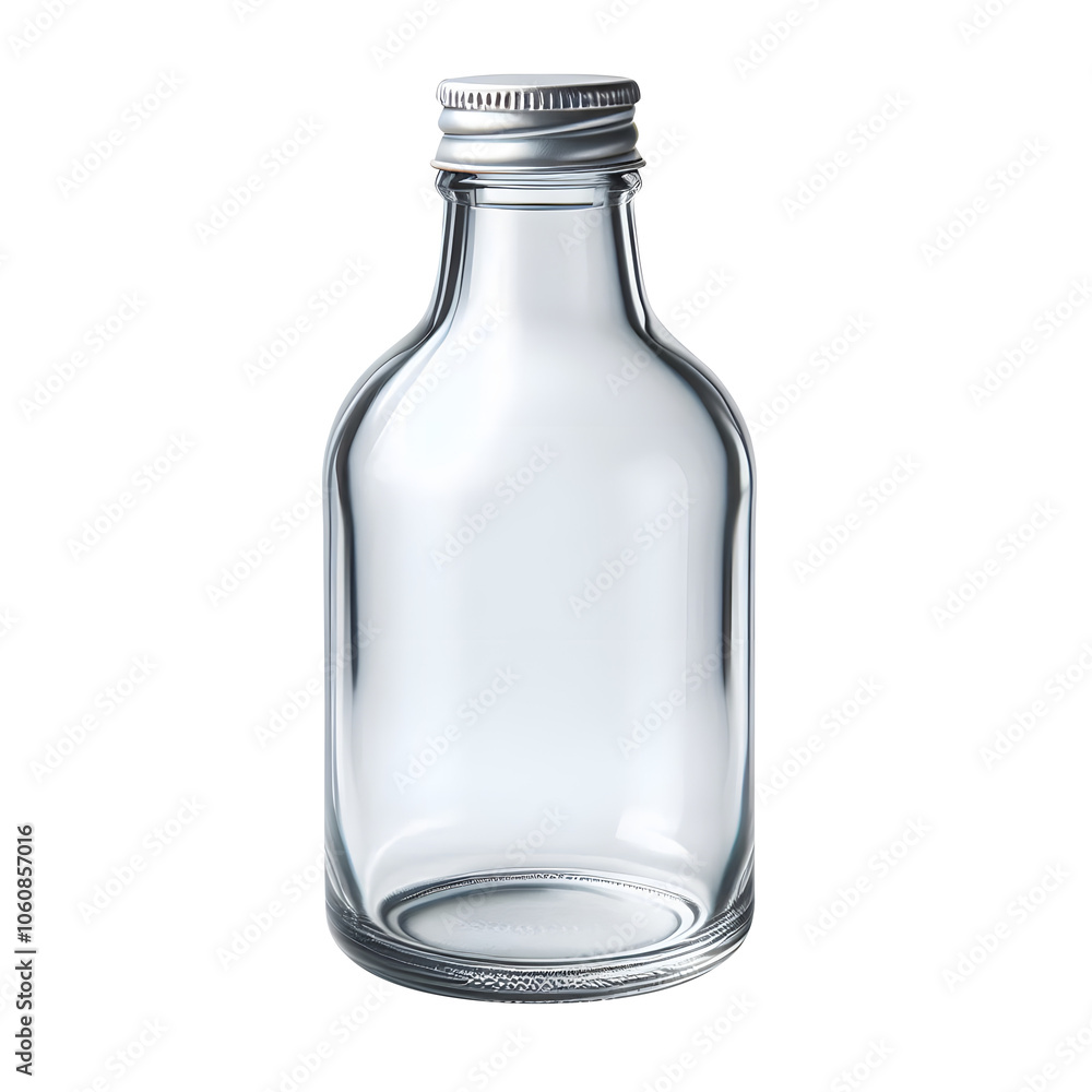 empty glass bottle jar with metal cap isolated on transparent background empty glass bottle jar with metal cap isolated on transparent background
