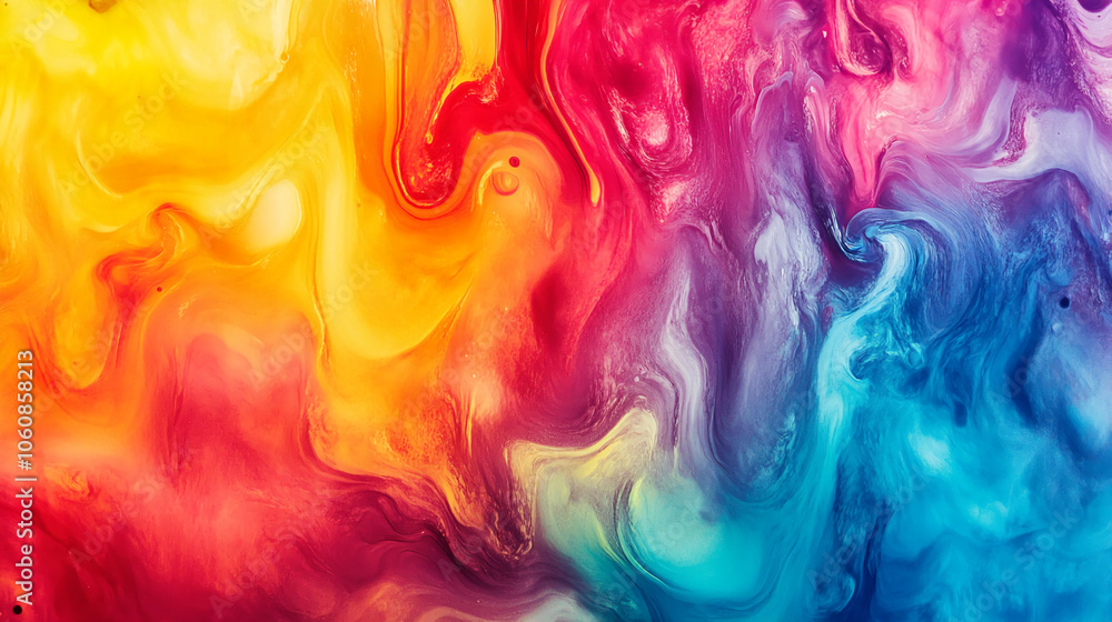 Fototapeta premium Abstract colorful paint swirls create a vibrant and mesmerizing artwork