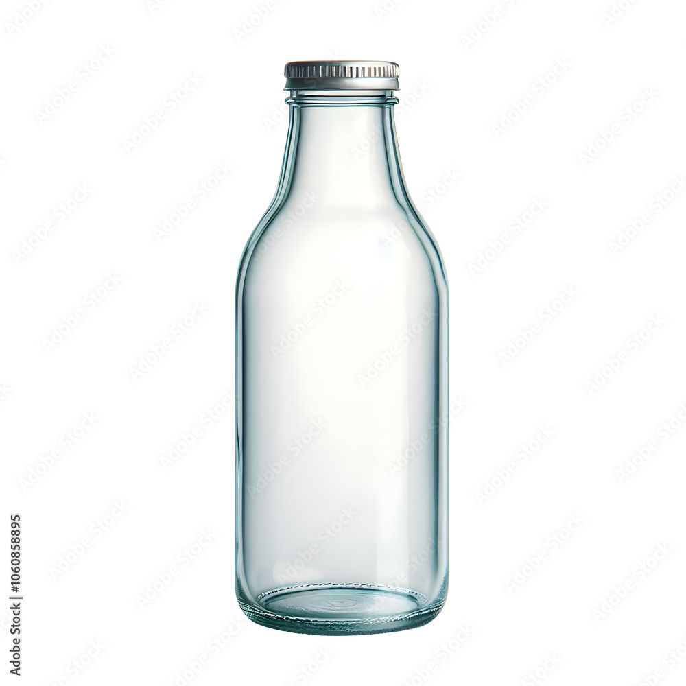 old style glass bottle with metal cap isolated on transparent background old style glass bottle with metal cap isolated on transparent background