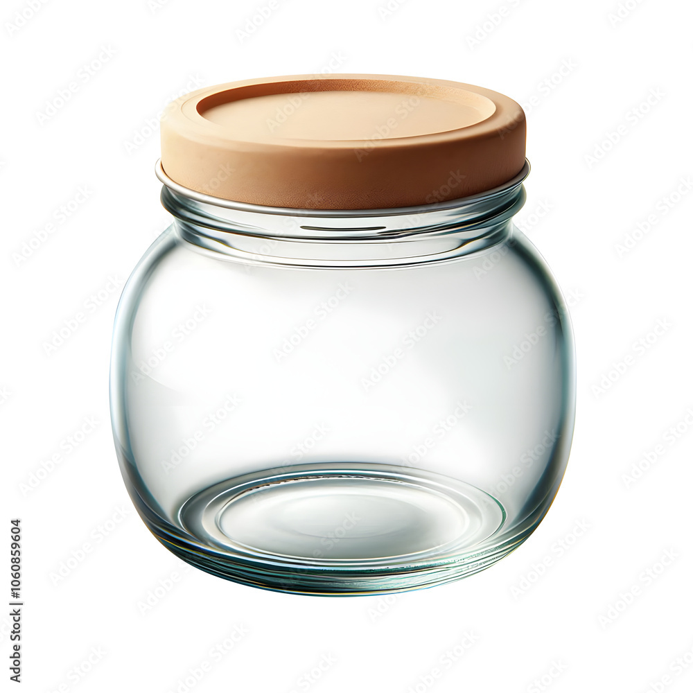 Realistic empty glass jar with cap isolated on transparent background Realistic empty glass jar with cap isolated on transparent background