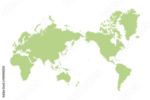 世界地図_薄い緑色