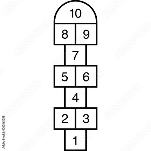Hopscotch. Hopscotch On tne ground. Schoolyard 