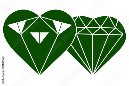 Valentine Diamond Gemstones | isolated vector illustration on white background