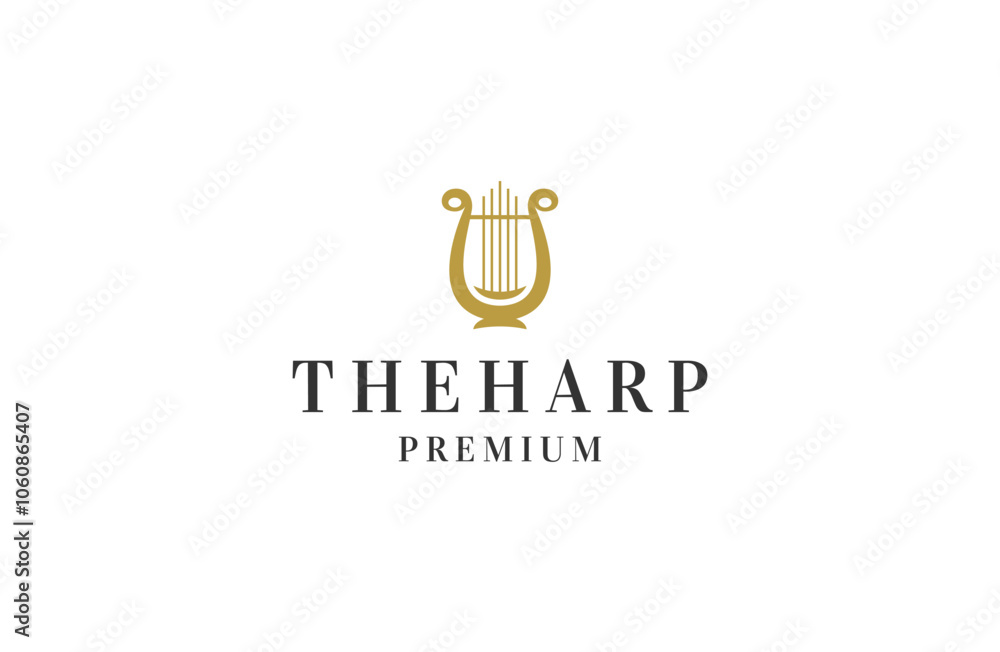 Harp logo icon design template flat vector Harp logo icon design template flat vector