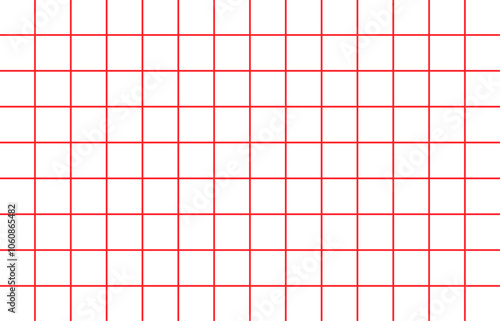 シンプルなチェック柄（赤）、グラフチェック、ラインチェック、方眼、背景素材