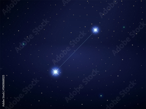Canis minor constellation in night sky