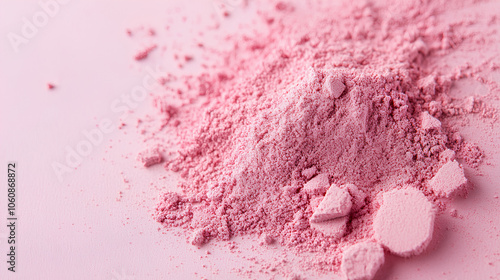 pink dust on a pink background 