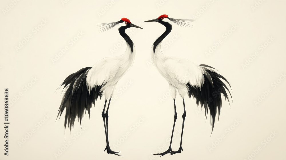 A Chinese brush art of a pair of mandarin ducks A Chinese brush art of a pair of mandarin ducks