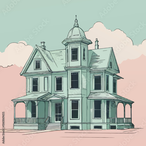 vintage countryside villa vector