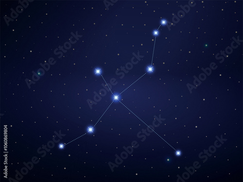Cygnis constellation in night sky
