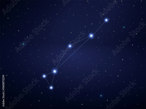 Dorado constellation in night sky