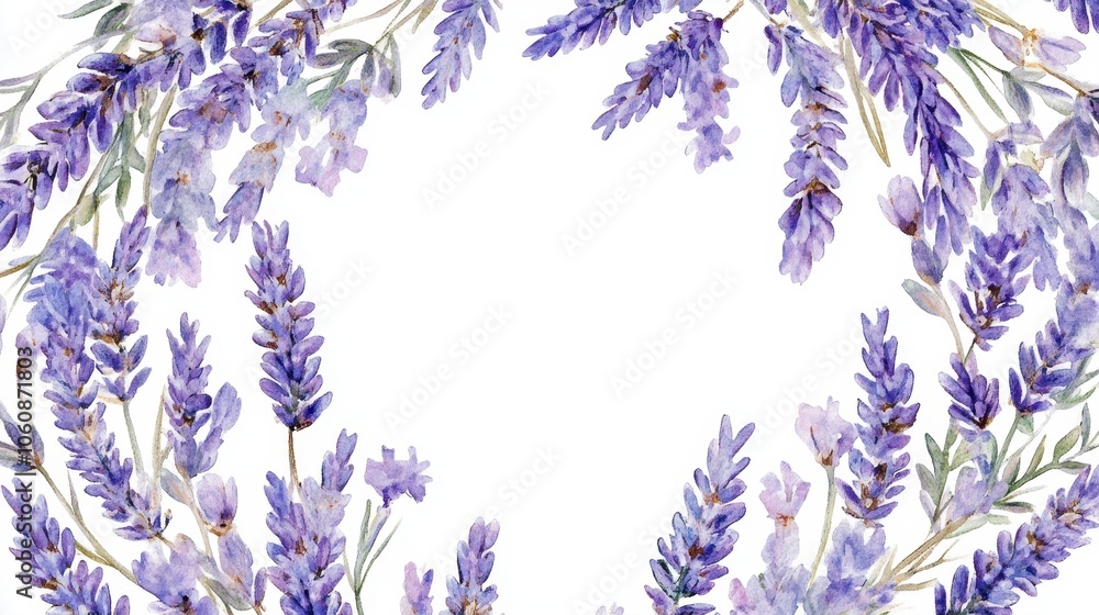 Fototapeta premium Blooming Lavender Wreath - Serene Floral Frame